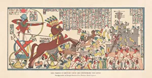 Siege of Dapur by Ramesses II (1269 BC), chromolithograph, 1879 Siege of Dapur by Ramesses II (1269 BC), chromolithograph, 1879