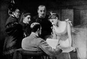 Signing the Contract by Pierre Carrier-Belleuse - 19th Century Signing the Contract by Pierre Carrier-Belleuse - 19th Century