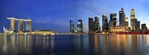 Singapore Skyline from Esplanade Panorama Singapore Skyline from Esplanade Panorama