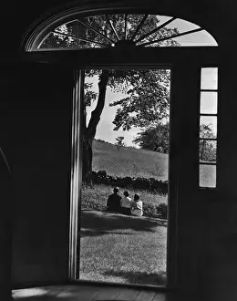Black And White Garden Photos Prints: Sitting Outside