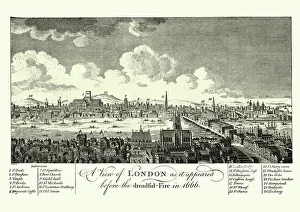 Skyline of London, before the Great Fire, 17th Century Skyline of London, before the Great Fire, 17th Century