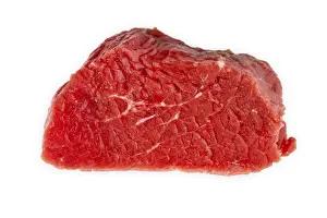 Cut Out Food Images Prints: Slice of a raw beef filet