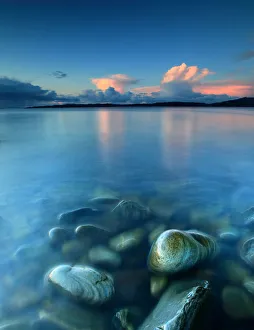Snow clouds at sunset, Glenuig Bay, Scotland Snow clouds at sunset, Glenuig Bay, Scotland