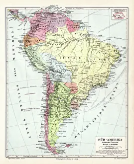 Magical world illustration/palmer illustrated collection/south america political map 1895 Magical world illustration/palmer illustrated collection/south america political map 1895