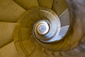 Spiral staircase of Joao de Castilhos great cloister, Tomar, Portugal Spiral staircase of Joao de Castilhos great cloister, Tomar, Portugal