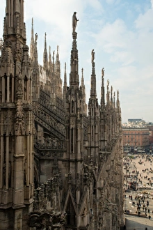 Spires Decorate the Roof of the Milan Cathedral Spires Decorate the Roof of the Milan Cathedral