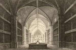 Prints of circa 1850: The Royal Mausoleum in the vaults of St Georges Chapel at Windsor Castle in Berkshire. (Photo by Hulton Archive/Getty Images) Windsor Prints: St George's Chapel Print circa 1850