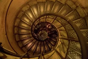 Staircase with spiral shape in the city of Paris