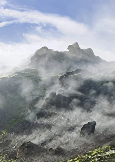Steam rising from a lava field at the foot of Brennisteinsalda Volcano, Landmannalaugar Steam rising from a lava field at the foot of Brennisteinsalda Volcano, Landmannalaugar