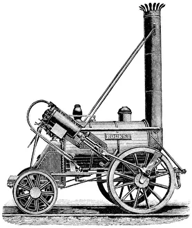 Steampunk steam driven catapult contraption lithograph Steampunk steam driven catapult contraption lithograph