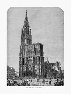 Strasburg Cathedral, Strasbourg Cathedral, Strasburg, Strasbourg, Germany, Circa 1887 Strasburg Cathedral, Strasbourg Cathedral, Strasburg, Strasbourg, Germany, Circa 1887