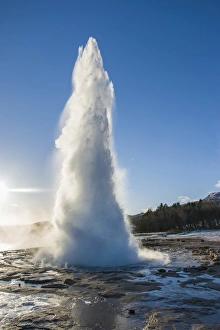Strokkur geyser, Haukadalur geothermal area, Southern Region, Iceland Strokkur geyser, Haukadalur geothermal area, Southern Region, Iceland