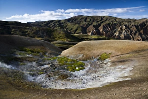 Sulphur and limestone fields, rhyolite mountains, Landmannalaugar Sulphur and limestone fields, rhyolite mountains, Landmannalaugar