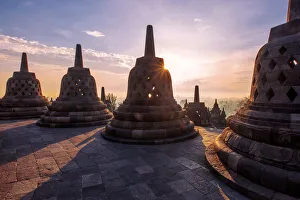 Sunrise at Borobudur, Magelang, Central Java, Indonesia Sunrise at Borobudur, Magelang, Central Java, Indonesia