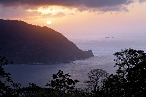 Sunset at Flagstaff Hill lookout, Man OWar Bay, Charlotteville, Tobago, Trinidad and Tobago Sunset at Flagstaff Hill lookout, Man OWar Bay, Charlotteville, Tobago, Trinidad and Tobago