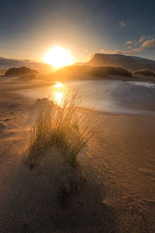 Sunset sand dune landscape in west Iceland Sunset sand dune landscape in west Iceland