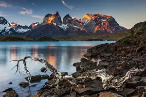 Sunset in Torres del Paine National Park, Chile Sunset in Torres del Paine National Park, Chile