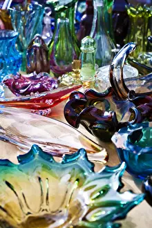 Colorful Backgrounds Prints: Table at a flea market