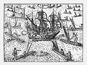 Theives Attacking Van Noort on the Marianne Islands, 1600 Theives Attacking Van Noort on the Marianne Islands, 1600