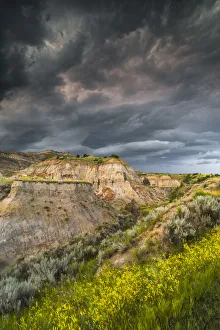 Thunderstorm approaching on Dakota prairie, Theodore Roosevelt National Park Thunderstorm approaching on Dakota prairie, Theodore Roosevelt National Park
