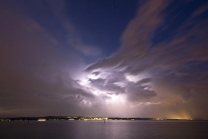 Thunderstorm and evening light on Lake Constance, Lake Constanz, Baden-Wurttemberg Thunderstorm and evening light on Lake Constance, Lake Constanz, Baden-Wurttemberg
