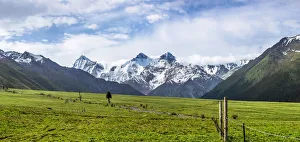 Tianshan shatwan Road and Glacier, Xinjiang, China Tianshan shatwan Road and Glacier, Xinjiang, China