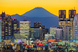 Tokyo Skyline with Mt. Fuji in Magic Light Tokyo Skyline with Mt. Fuji in Magic Light