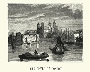 The Tower of London from the Thames 19th Century The Tower of London from the Thames 19th Century