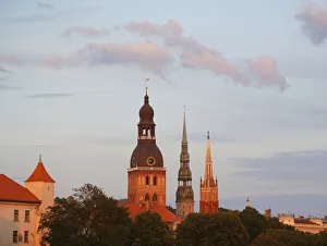 Towers of the Riga Castle, Riga Cathedral, St. Peters Church Towers of the Riga Castle, Riga Cathedral, St. Peters Church