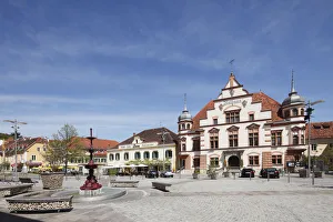 Town hall on Hauptplatz square, Hartberg, East Styria, Styria, Austria, Europe Town hall on Hauptplatz square, Hartberg, East Styria, Styria, Austria, Europe
