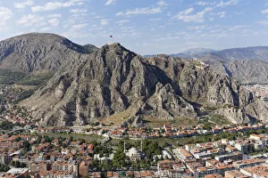 Townscape with castle, Amasya, river Yesilirmak, Black Sea Region, Turkey Townscape with castle, Amasya, river Yesilirmak, Black Sea Region, Turkey