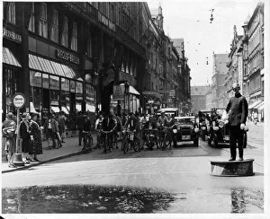 Traffic And Policeman On Wilhelm Strasse In Munich, Germany Traffic And Policeman On Wilhelm Strasse In Munich, Germany