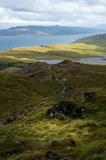 The trail of the old man of storr, Isle of skye The trail of the old man of storr, Isle of skye