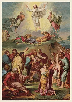 Transfiguration, painted (1516/20) by Raphael (1883-1520), chromolithograph Transfiguration, painted (1516/20) by Raphael (1883-1520), chromolithograph