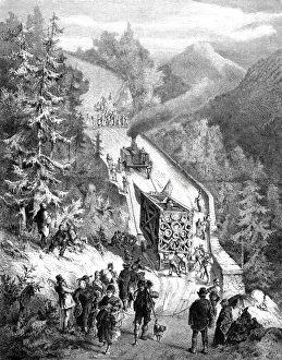 Transport of the Crucifixion group near Oberammergau, Bavaria Transport of the Crucifixion group near Oberammergau, Bavaria