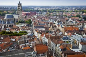 Panoramic Bruges Steenstraat Street Print