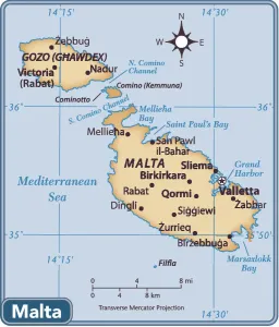 Prints of 2011 edition Malta Prints: Fine Art Storehouse Print of Malta Country Map 2011 Edition