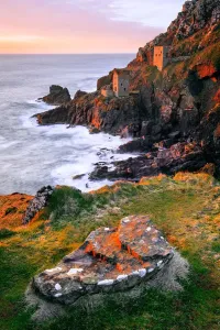 Prints of Sunset, Botallack Mines, Botallack, Cornwall, England Travel Photographer Collection Prints: Botallack Mines Sunset Print, Cornwall, England
