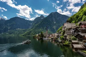 Prints of The village of Hallstatt, Lake Hallstatt, UNESCO World Heritage Hallstatt-Dachstein is a village in the Salzkammergut, a region in Austria. It is located near the HallstAÔé¼tter See (a lake) Austria Prints: Hallstatt, Austria Print - UNESCO World Heritage Village