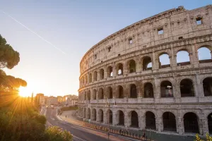 Prints of Ancient roman amphitheatre Colosseum at sunrise. Rome, Italy Travel Photographer Collection Prints: High Angle View Over Colosseum Print at Sunrise, Rome, Italy