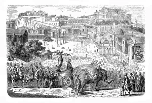 Triumphal procession of the Roman Emperor by the Forum Romanum Triumphal procession of the Roman Emperor by the Forum Romanum