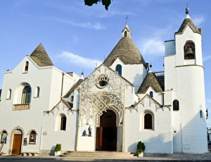 Trullo church facade in Alberobello, Italy Trullo church facade in Alberobello, Italy