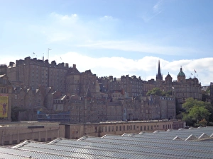 Urban Skyline, Medieval, Rooftop Waverley station, Edinburgh, Scotland, United Kingdom Urban Skyline, Medieval, Rooftop Waverley station, Edinburgh, Scotland, United Kingdom