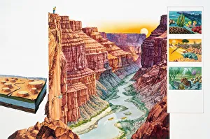 USA, Arizona, Grand Canyon, steep-sided gorge, eroded by Colorado River USA, Arizona, Grand Canyon, steep-sided gorge, eroded by Colorado River