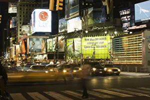 USA, New York, New York City, street scene, night (blurred motion) USA, New York, New York City, street scene, night (blurred motion)