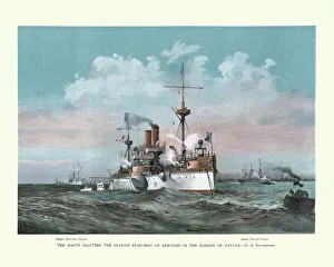 USS Maine, US Navy Armored cruiser warship, in Havana harbour USS Maine, US Navy Armored cruiser warship, in Havana harbour