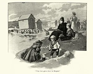 Victorian family having fun on the beach, Margate, 1890s Victorian family having fun on the beach, Margate, 1890s