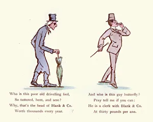 Victorian satirical cartoon, The Miser and the Dandy Victorian satirical cartoon, The Miser and the Dandy