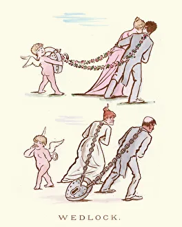 Digital vision vectors/victorian satire/victorian satirical cartoon wedlock Digital vision vectors/victorian satire/victorian satirical cartoon wedlock