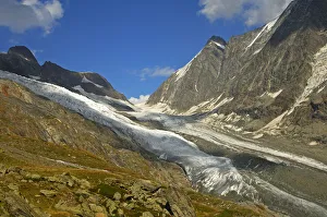 View across the Anen Glacier and the Lang Glacier to the Loetschenluecke mountain pass View across the Anen Glacier and the Lang Glacier to the Loetschenluecke mountain pass